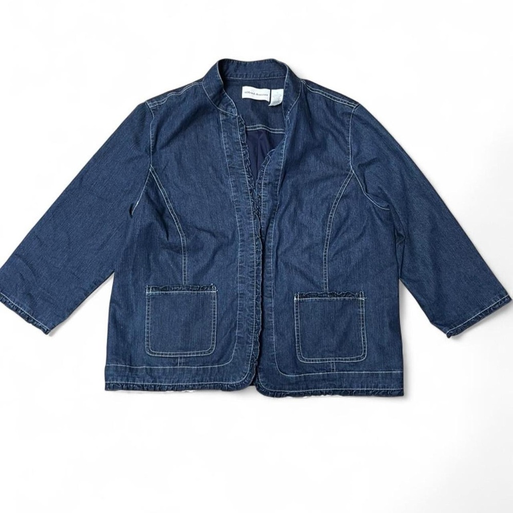Alfred Dunner Womens Blue Jean Jacket